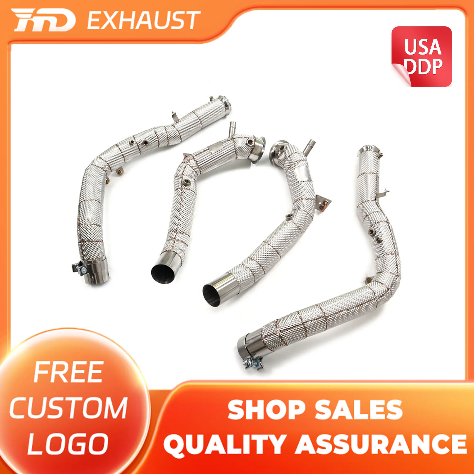 

HMD Customization Downpipe for Mercedes Benz G63 w465 With Heat Shield Stainless Steel High Flow Performance Exhaust