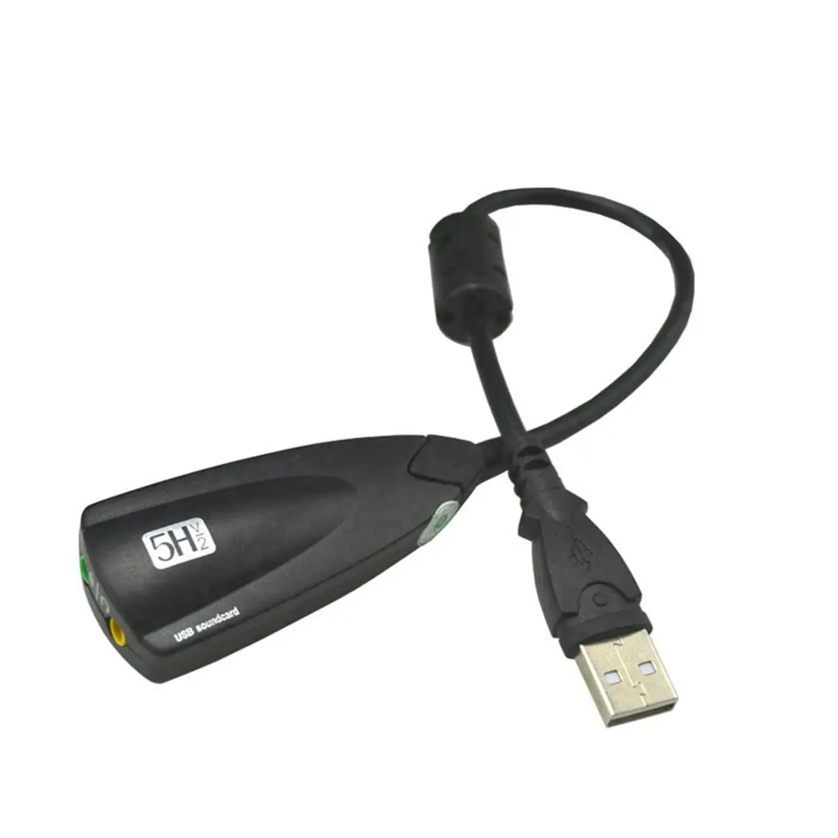 5X External USB Sound Card 7.1 Adapter 5HV2 3D Audio Headset Microphone 3.5mm for Laptop PC Desktop PC