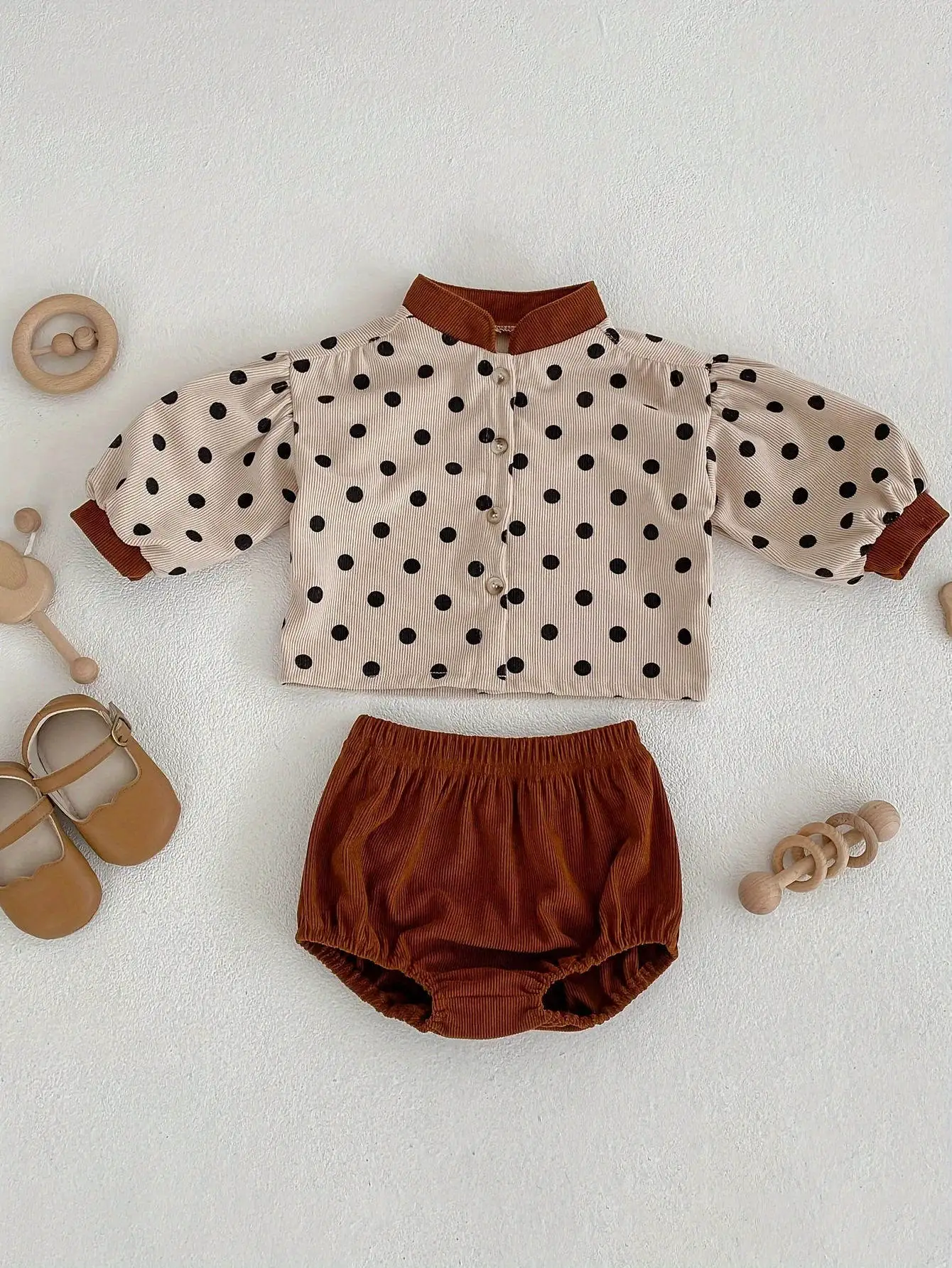 

Новая весенне-осенняя одежда, детская одежда для мальчиков и девочек 0-3 лет, кардиган с рукавами-фонариками и принтом в горошек, большого размера.