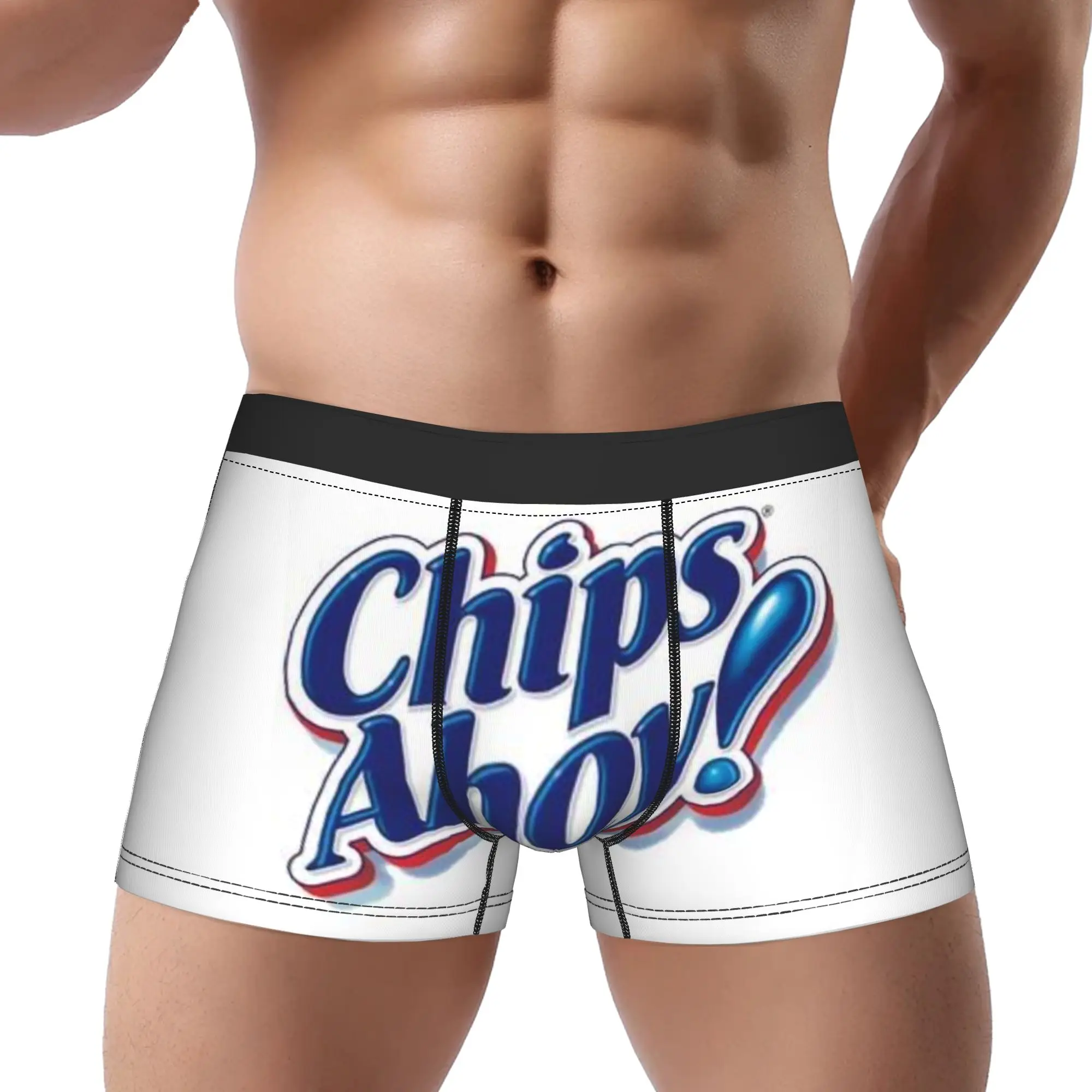

Синие (2 шт.) трусы-боксеры Chips Ahoy для мужчин, дышащие шорты, мужское нижнее белье