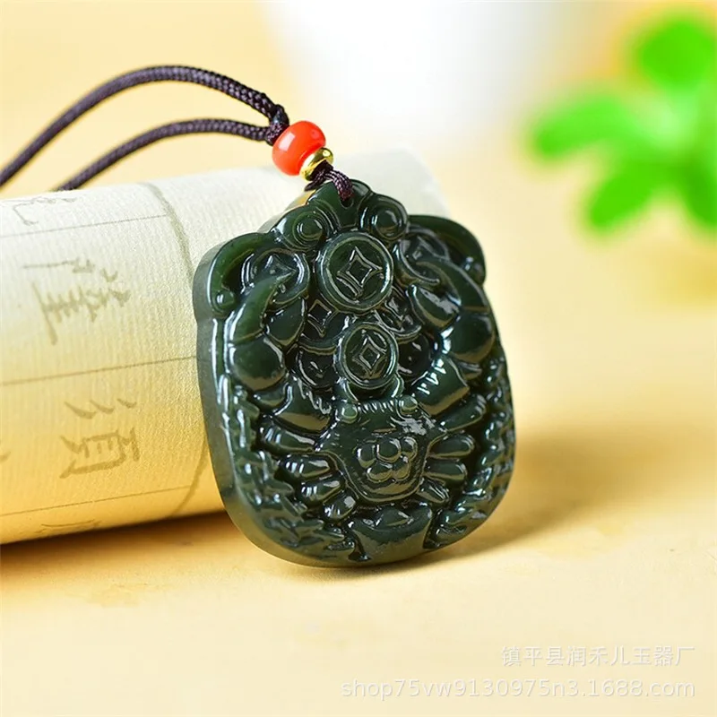 Pendant And Hetian Green Jade Wealth From All Directions Crab Ornament