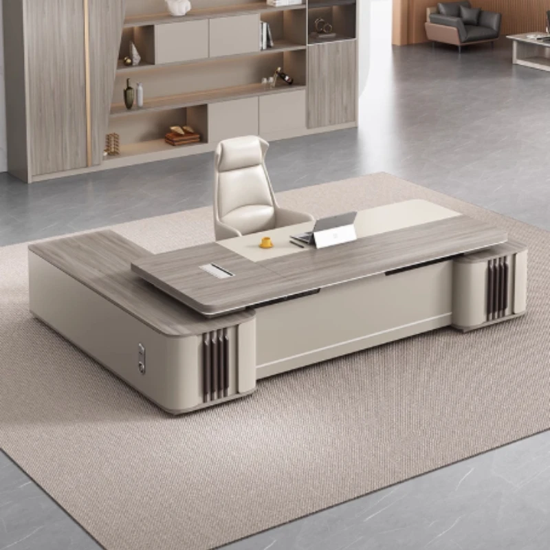 كبير فاخر منظم مكتب درج تخزين كرسي الاستقبال التنفيذي طاولة الدراسة مكتب L على شكل Escritorio أثاث المكاتب #1