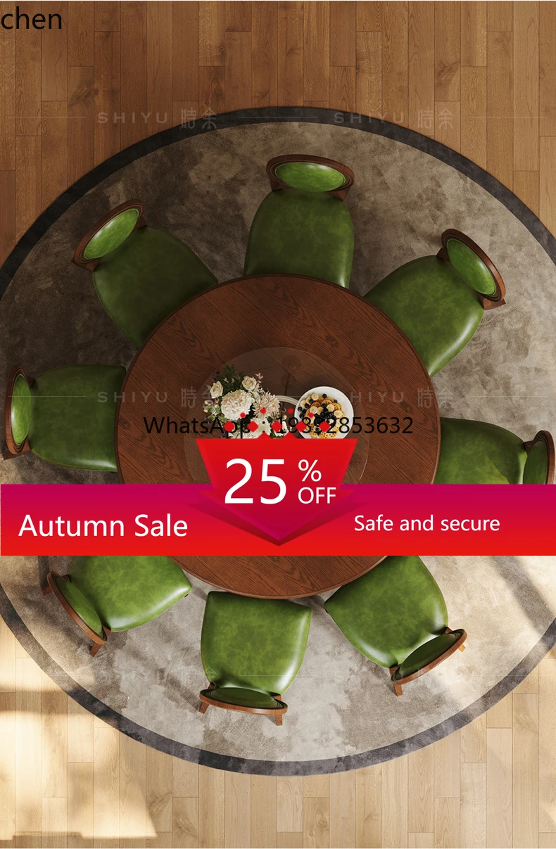 

HXL Vintage Solid Wood Dining Table Restaurant Retro Dining Table and Chair Set home decoration accessories