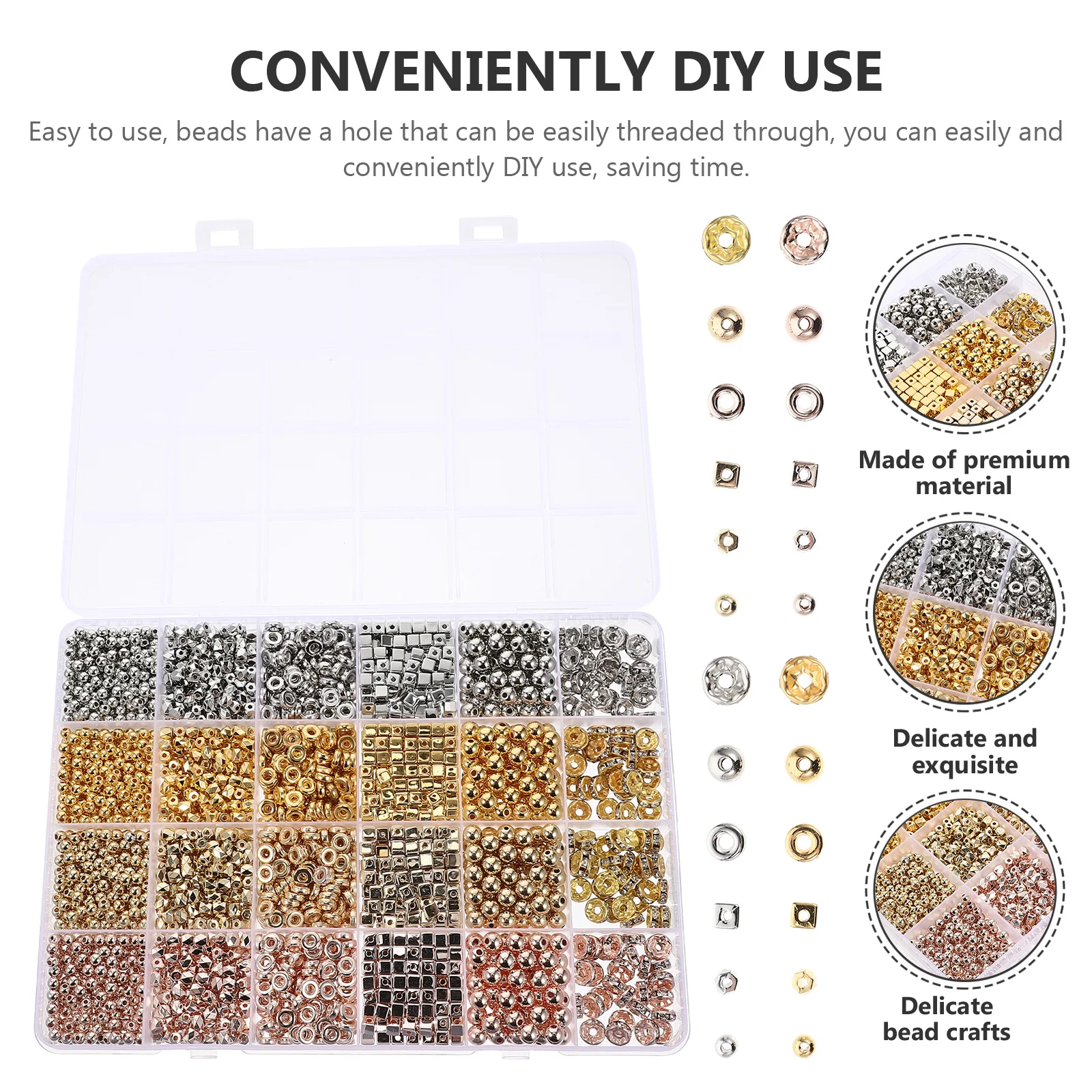 

1Set Spacer Beads DIY Necklace Bracelet Making Kit Loose Beads for Jewelry Crafting Beading Kits Beaded Necklace Kit