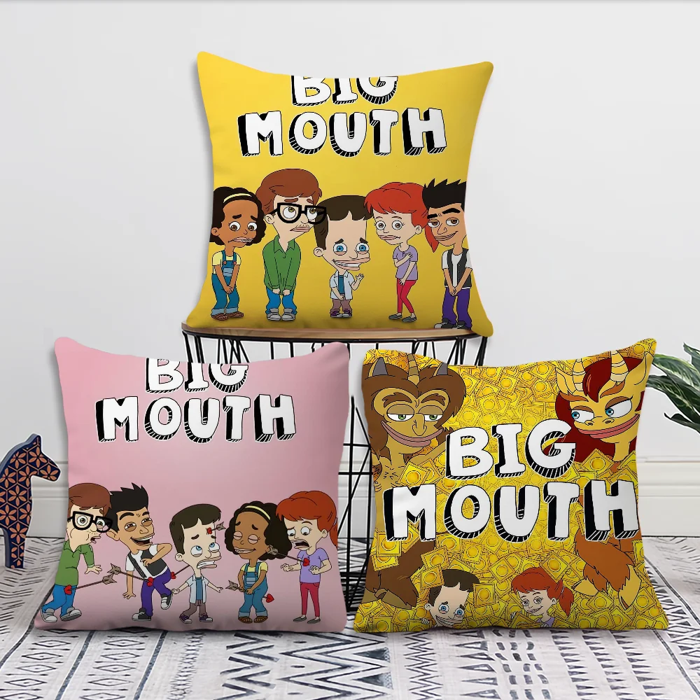 

Cartoon Big M-Mouth Decoration Room Home Sofa living Office Car Nordic Simplicity Pillow Cover