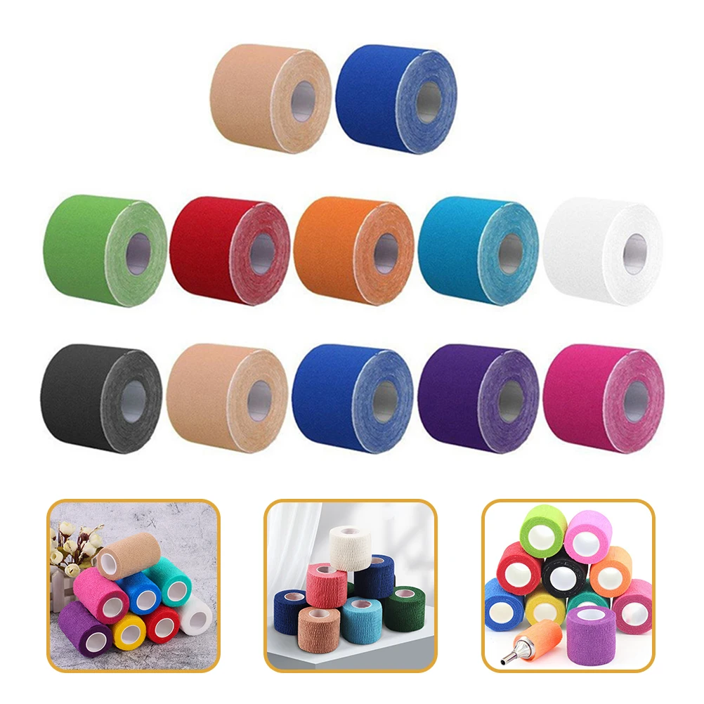 

12 Rolls Self-Adhesive Elastic Kinesiology Tape Premium Breathable Muscle Support for Sports Pain Relief Ankle Shoulder Knee