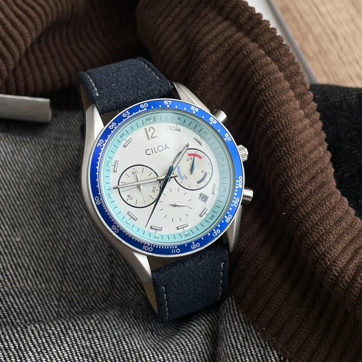 

CILOA round large dial high-end watch men's brand genuine light luxury gift quartz watch 2025 new waterproof quartz watch