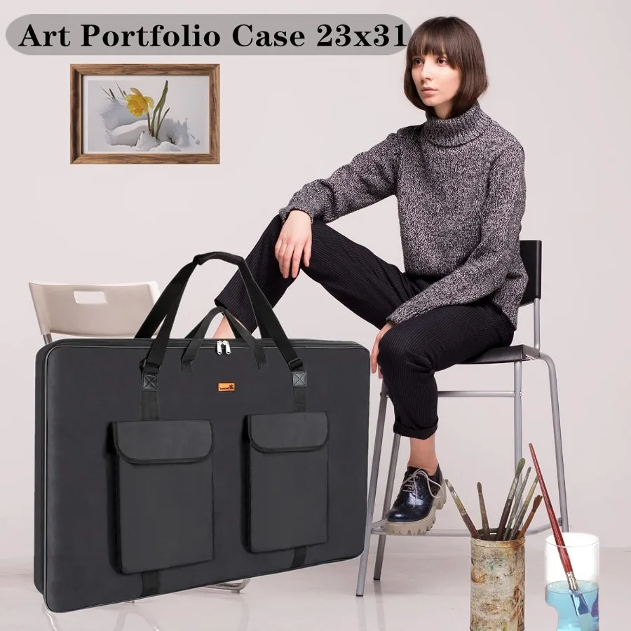 Seni portofolio 23X31 portofolio Kasus A2 tugas berat portofolio Folder untuk karya seni dengan tali bahu seni tas pasokan untuk Pa besar