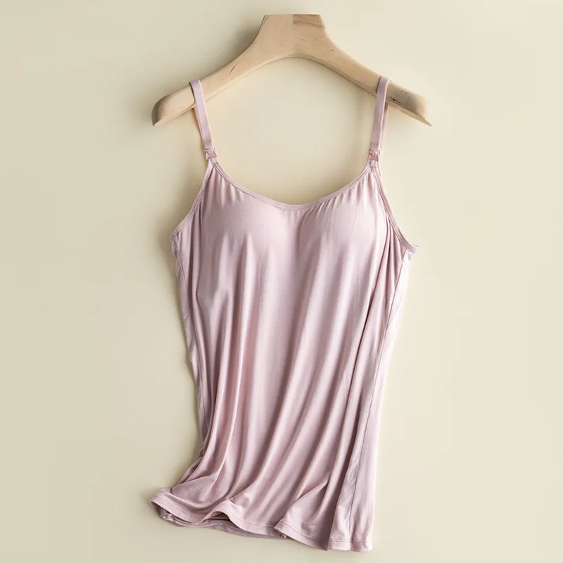Maternity Postpartum Nursing Loungewear Set, Soft Viscose Cami & Anti-Chafing Shorts, Breastfeeding Stretchy Pregnancy Home Wear