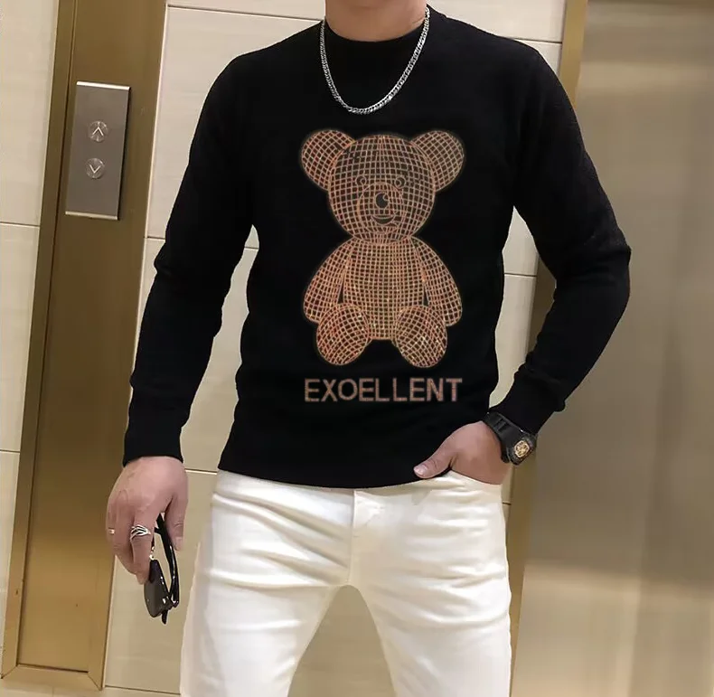 

New Men's Designer Rhinestone brand pullover sweatersmen's gifts 2026 new fashion men clothing