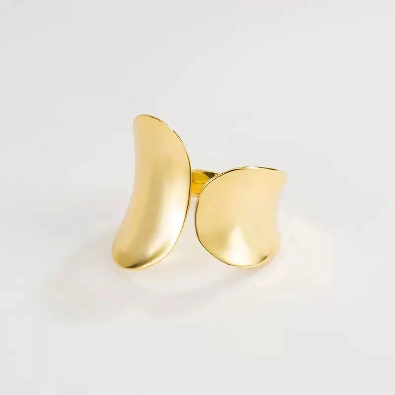 Foxanry Minimalist Retro Cuffs Fashion Creative Sleek Geometric Men's and Women's Open Rings Suitable For Everyday Jewelry Gifts image 5