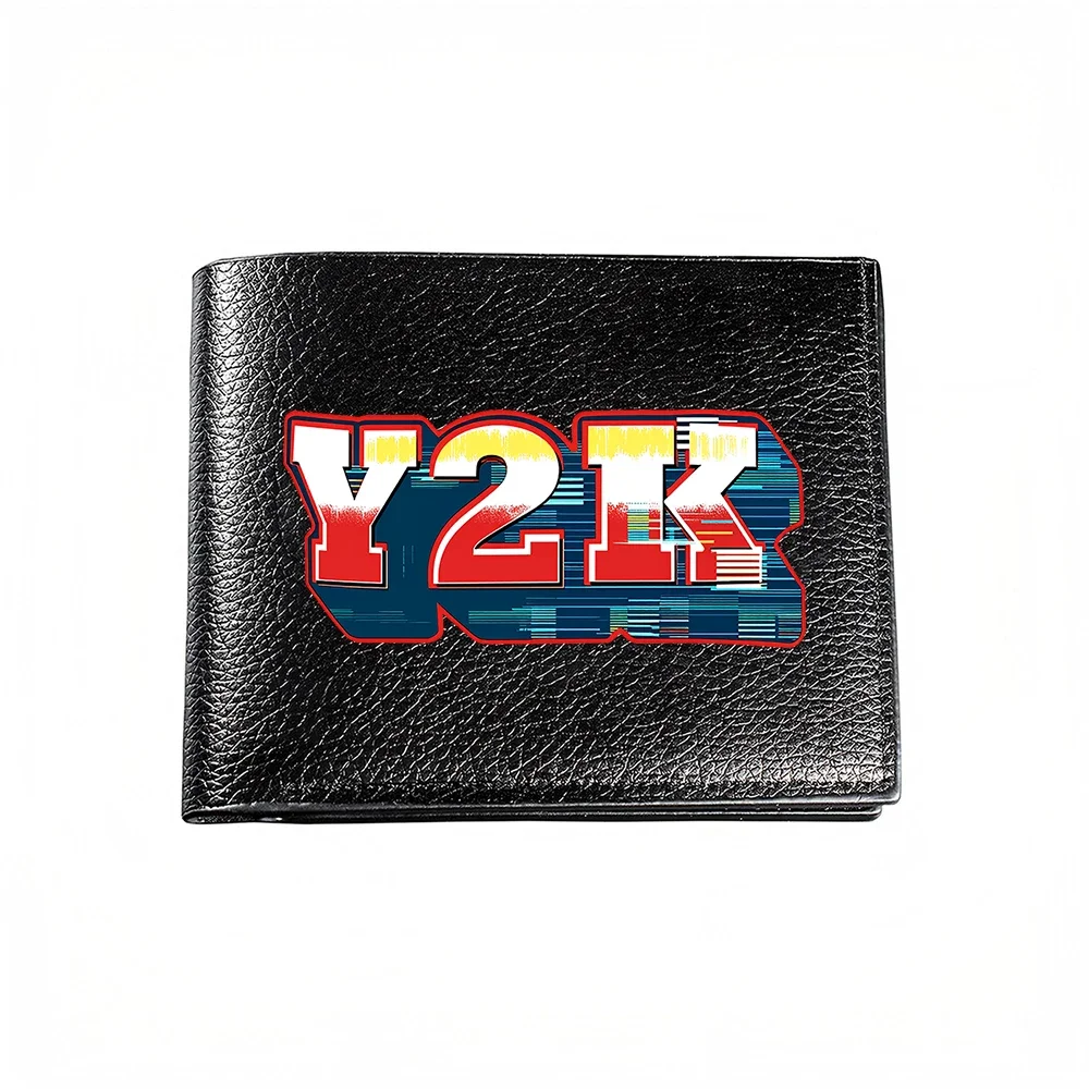 Y2k Retro Futuristic Design Men Wallet Card Holder Fashion Statement Accessory Casual Business Style Trendy Print Pattern