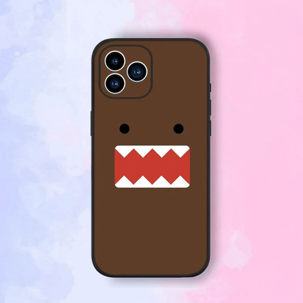 Kawaii Domo Kun Phone Case iPhone 15,14,13,12,11,XS,XR,X,8,7,Pro,Max,Plus,mini Silicone Black Cover