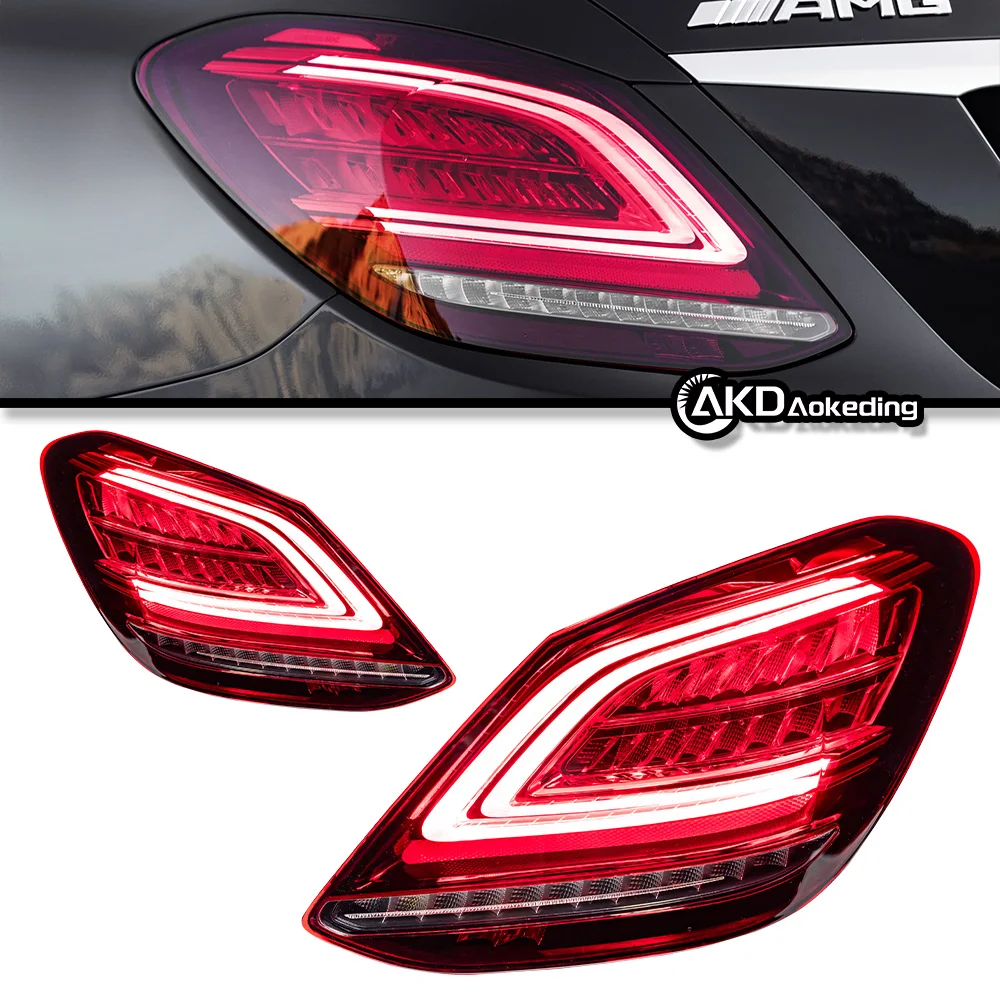 

For Mercedes-Benz C-Class W205 15-18 years tail light assembly old and new LED water steering brake light C180