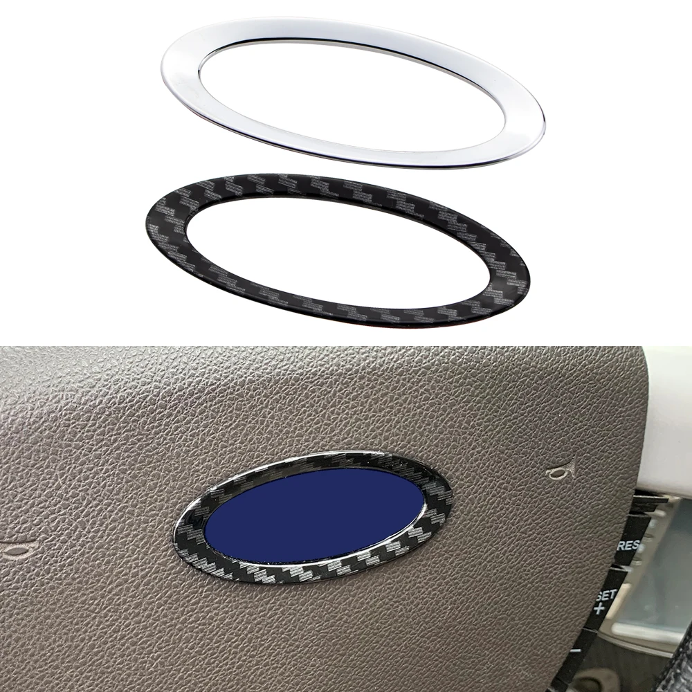 High Quality ABS Chrome Steering Wheel Trim Cover Logo Ring for Ford Focus 2 3 Fiesta Ecosport 2009-2018 Auto Accessories