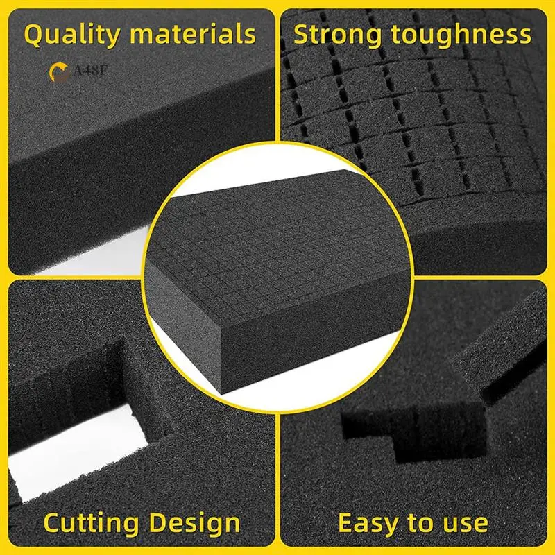 

A48F-4 PCS Pick Apart Foam Insert Pluck Pre Square Sheet Foam с нижним использованием для ящиков для настольных игр, ящика для хранения