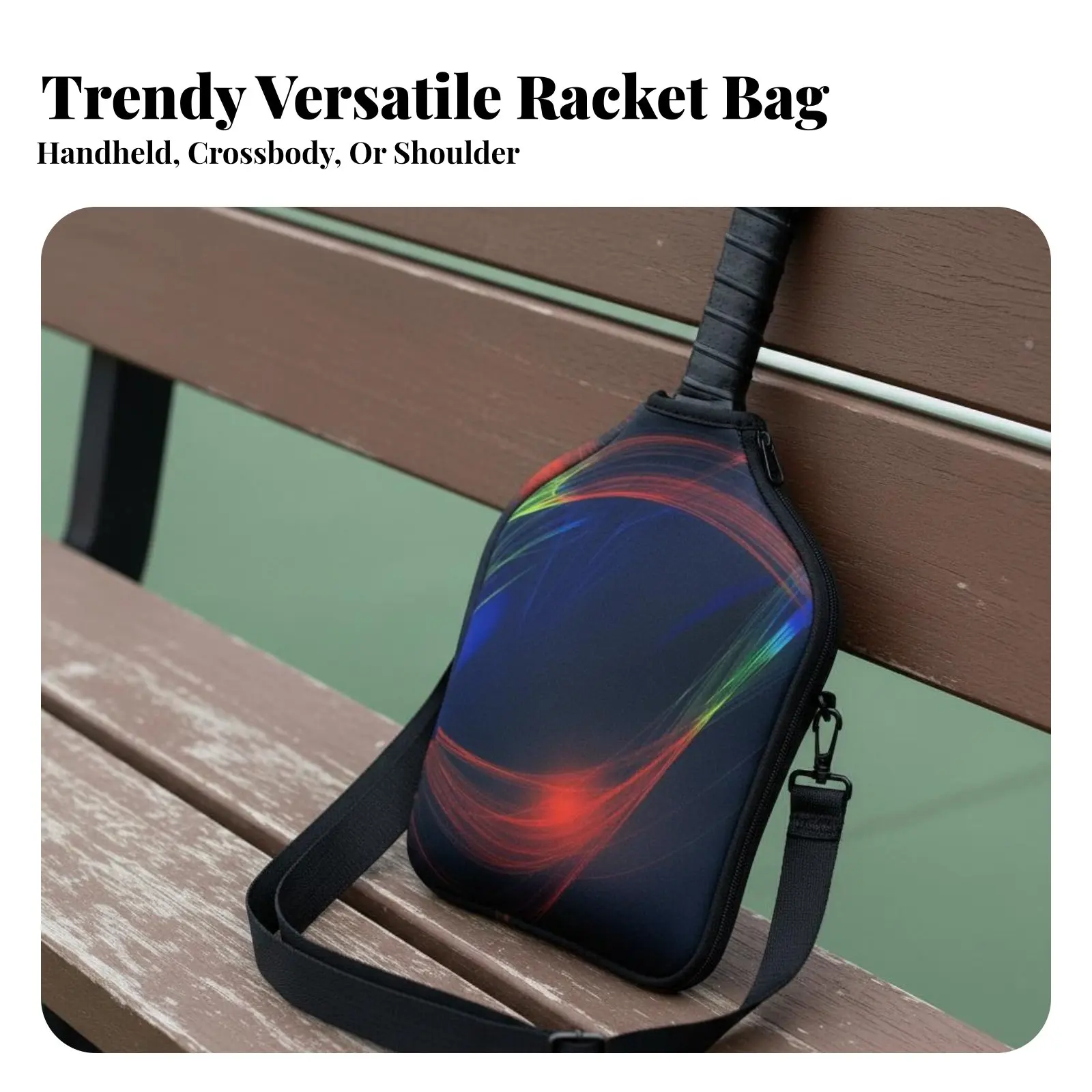 Imagen 3: Bolsa para Raqueta de Pickleball, Material de Neopreno, Opciones de Transporte Versátiles, Correa Ajustable para Atletas