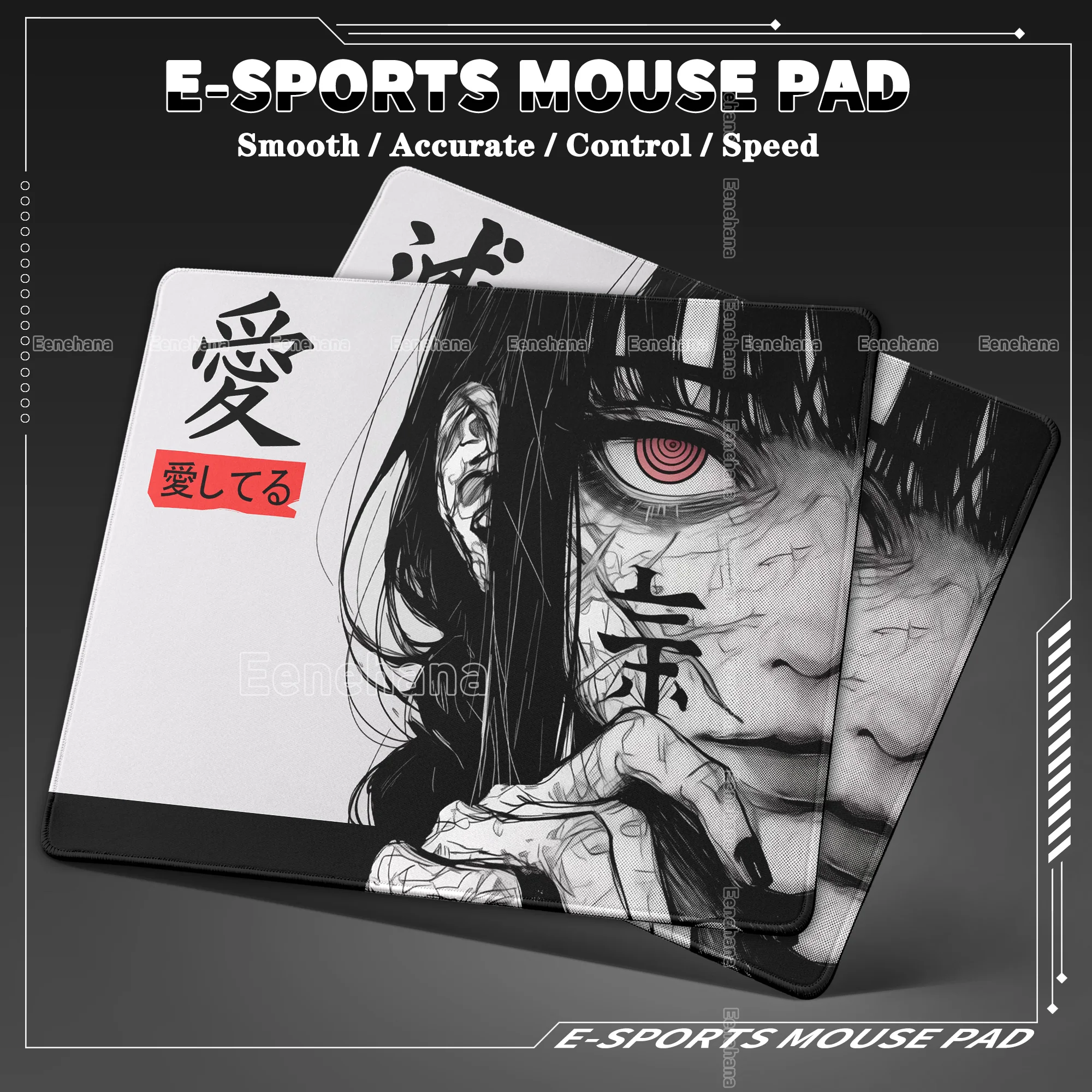 

Mouse Pad Anime Girl Waterproof 45x40CM PC Gaming Chinese Character 'Love' E-Esports Non-slip Gamer Accessories Deskpad for Gift