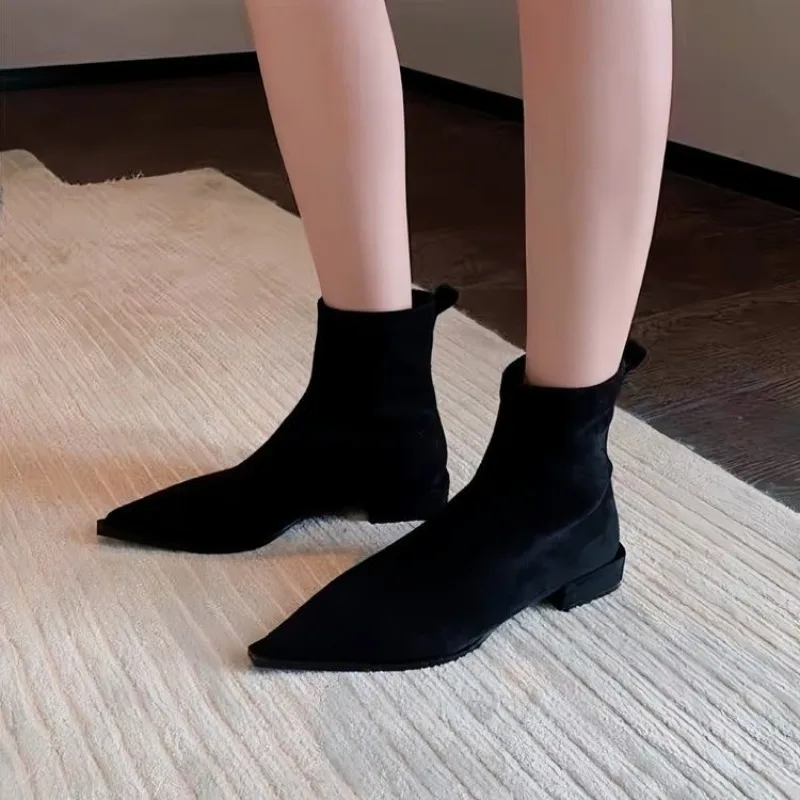

2025 Suede Women's Boot Fall/winter Fashion Retro Elegant High Heels 2025 Trend Solid Color Classic Fashion Boots