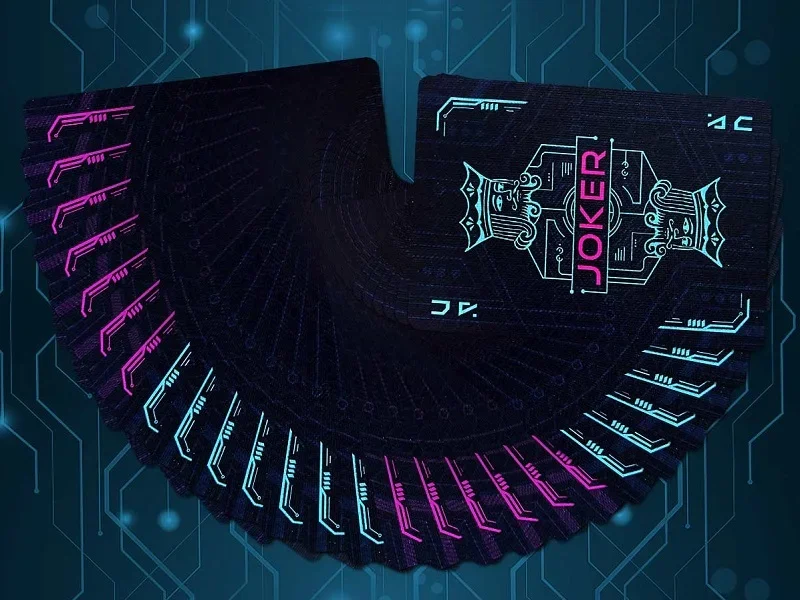 أوراق اللعب ذات الأسلاك الصلبة للدراجة Cyberpunk، مجموعة بطاقات البوكر USPCC، خدع سحرية
