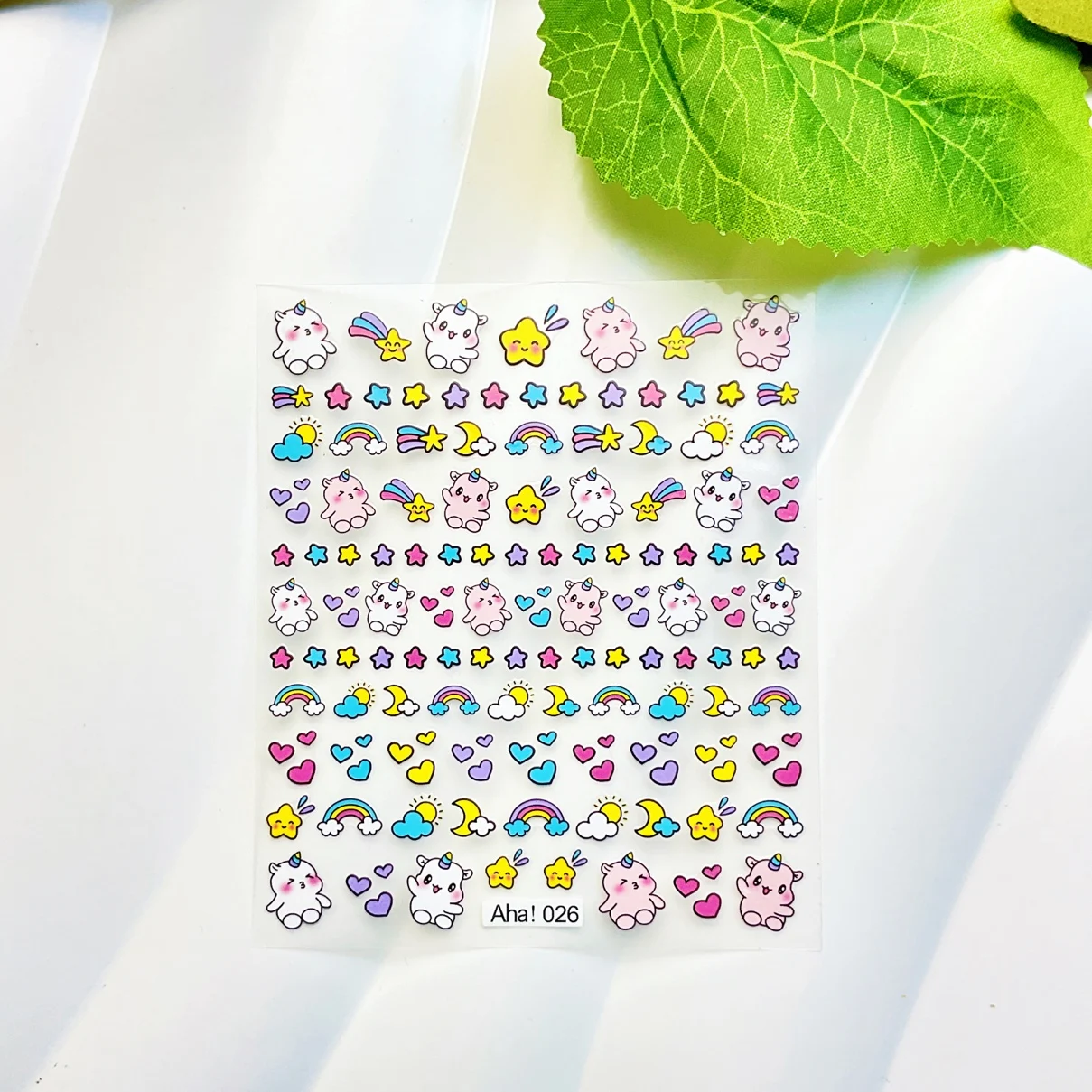 1 sheet Nail cartoon sticker Japanese Unicorn Cute back adhesive waterproof nail love decorative sticker