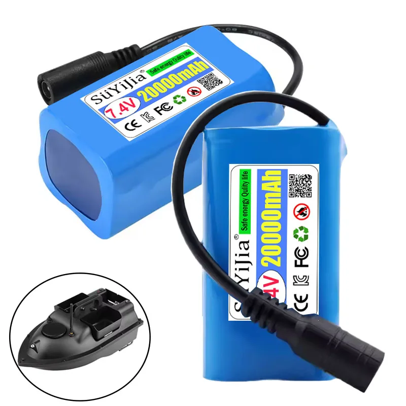 

7.4V 20000mAh Rechargeable Lithium Battery Spare Parts Used For Remote Control GPS Fishing Bait Boat Fishing Tools D16 D19 D20