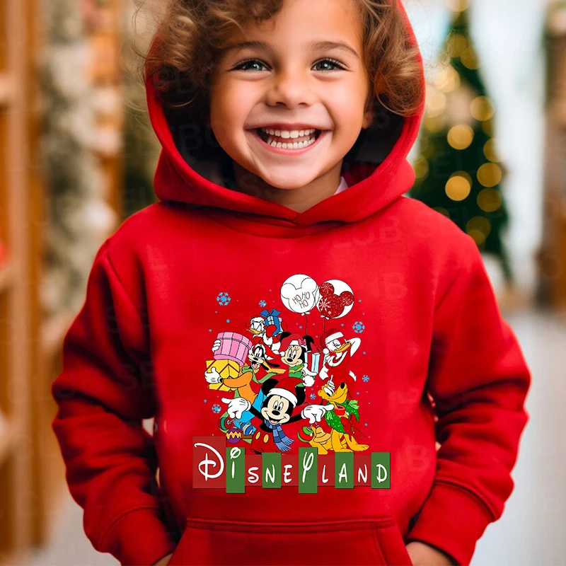 Merry Christmas Mickey Mouse and Friends kids hoodie plus fleece sweatshirt holiday gift for boys and girls