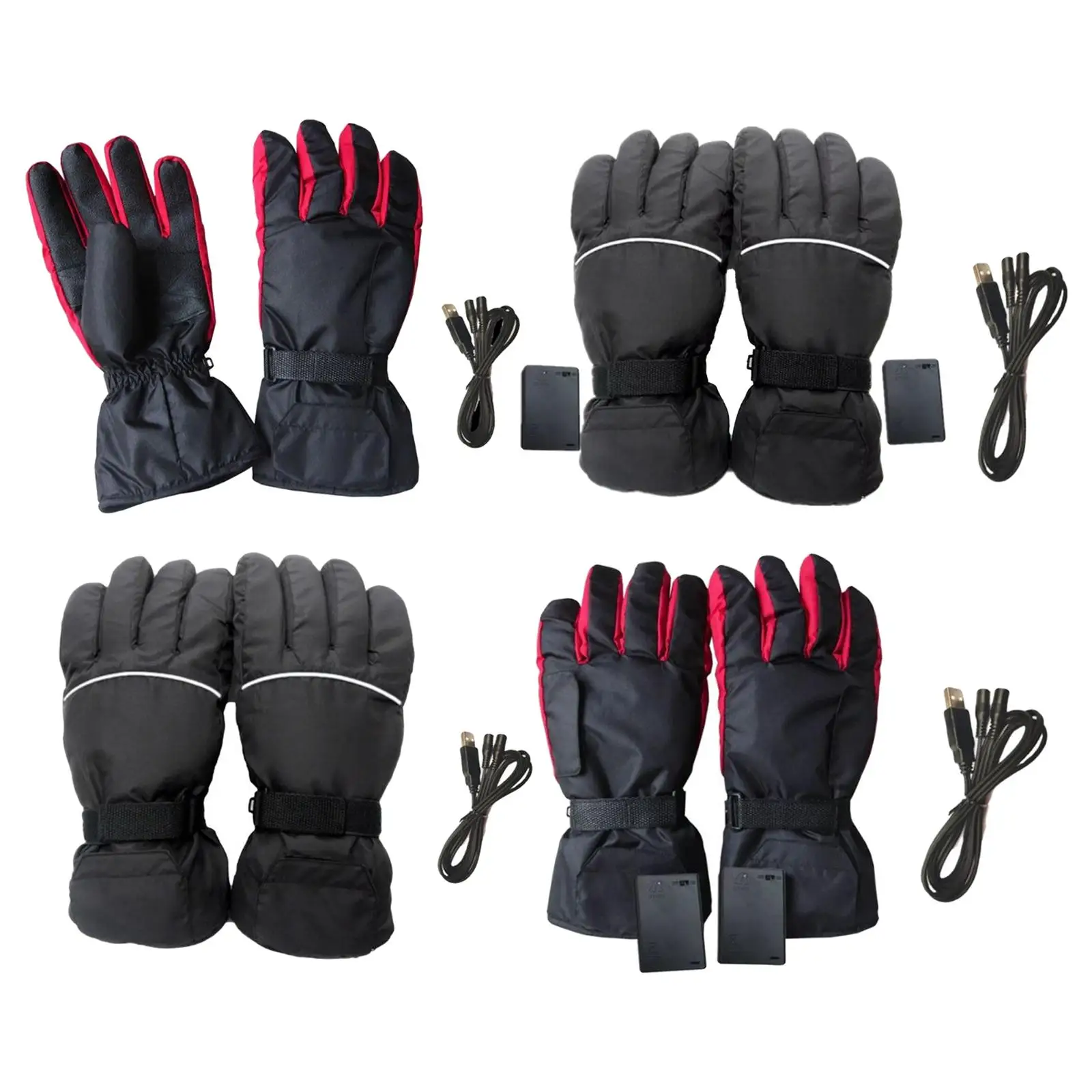 1 Pair Motorcycle Heated Gloves Windproof Winter for Outdoor