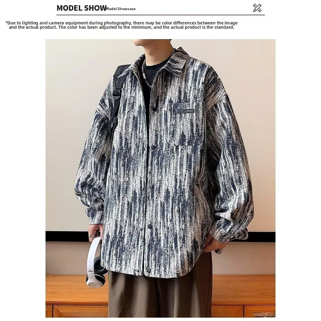 

Окрашенные в хлопок джинсы Jaet, мужские весенне-осенние свободные повседневные джинсы в американском стиле High Street, крутая подростковая куртка, верхняя одежда