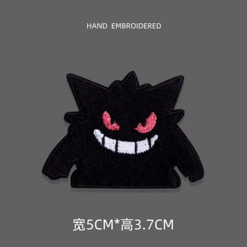 Gengar Anime Badge Stickers DIY Cartoon Embroidery Velcro Patches Kids Clothing Iron on Patch Appliques Clothes Hats Patches