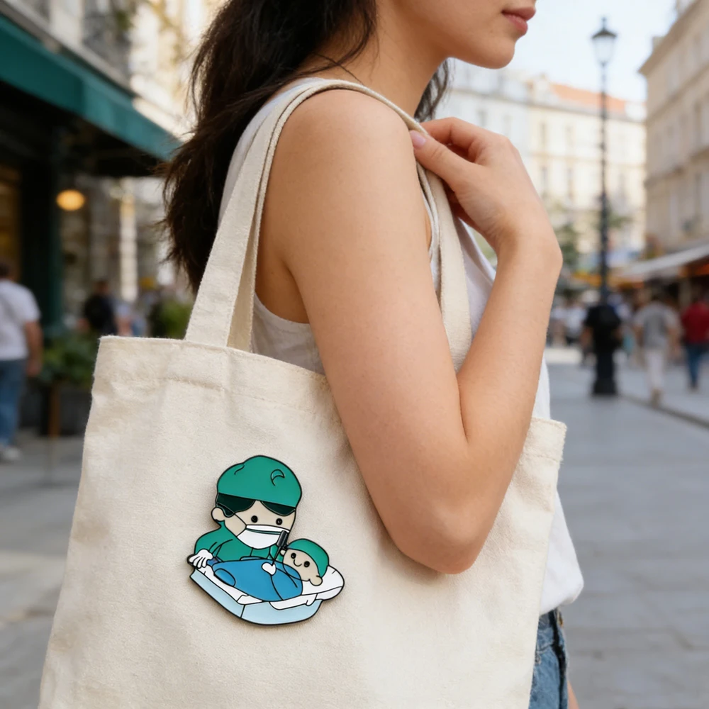 Cartoon Obstetrician And Newborn Baby Badge Midwife And Baby Enamel Pin Exquisite Gift For Obstetric Nurses And Midwives