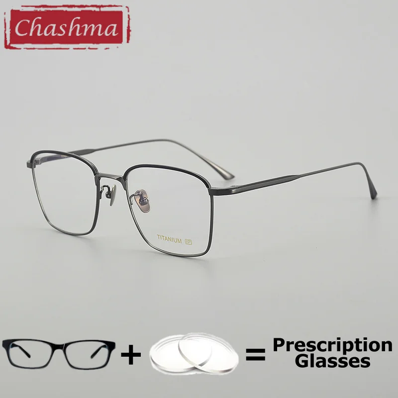 

Chashma Men Pure Titanium Glasses Optical Light Prescrfiption Glasses Square Fashion Myopia Near Sight Multifocal Glasses