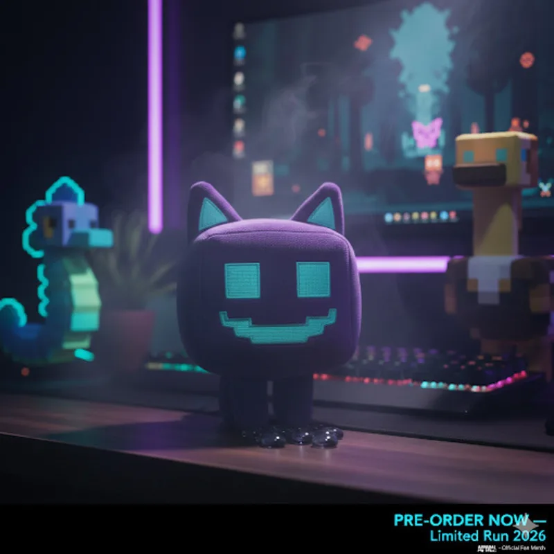 

Новая плюшевая игрушка-кошка-призрак Animal Well, 20 см, милая мультяшная мягкая плюшевая кукла-кошка-призрак, игровая атрибутика для детей, подарки