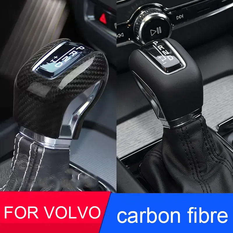 For Volvo XC60 XC90 S90 V90 S60 V60 gear head gear shift sleeve carbon fiber gear lever sleeve gear decoration