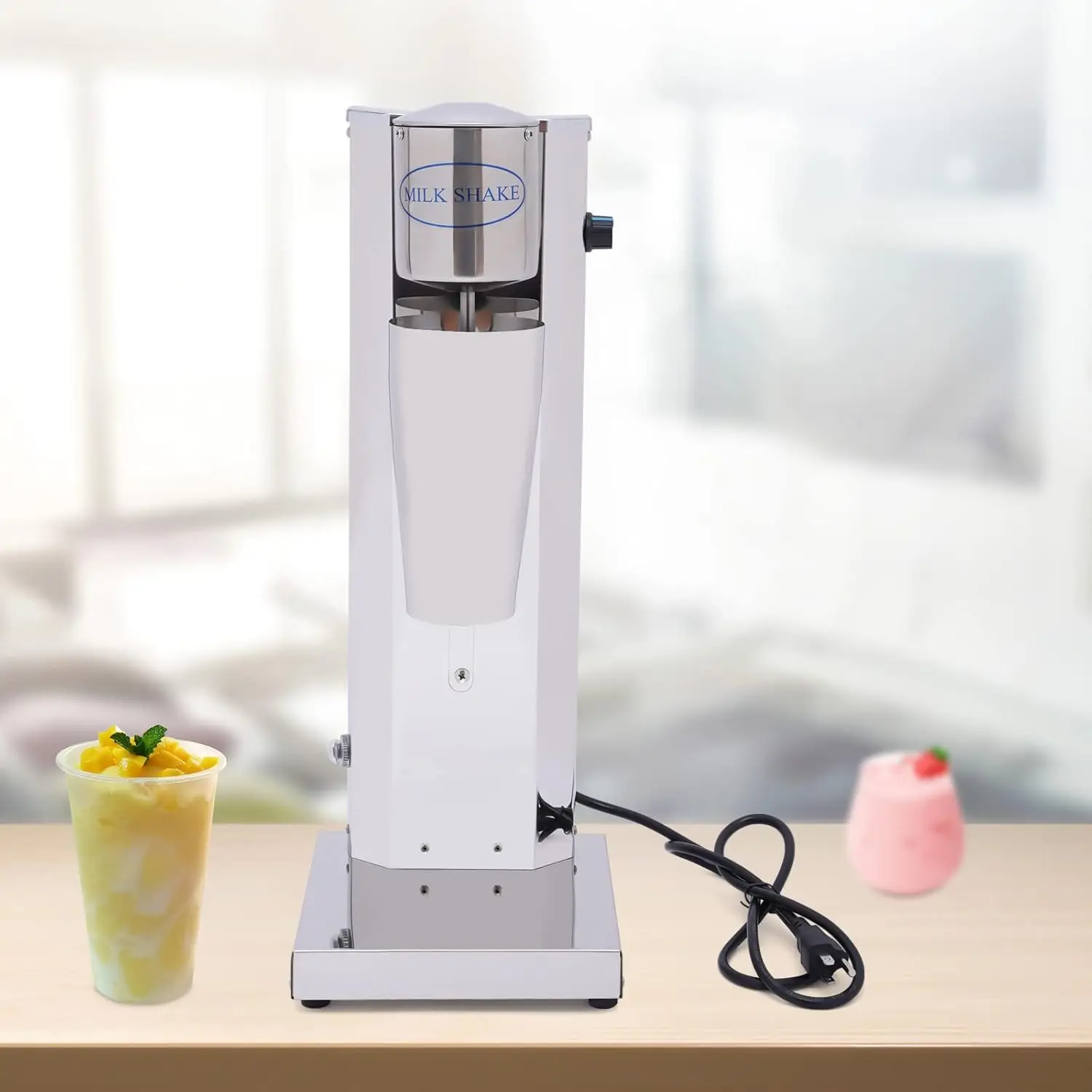 ماكينة صنع اللبن الكهربائية 800 مللي من الفولاذ المقاوم للصدأ ماكينة صنع مخفوق الحليب التجارية 16000 دورة في الدقيقة/دقيقة قابلة للتعديل سرعة خلاط الشعير Drin