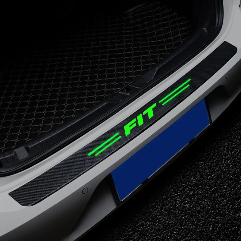 Luminous Car Threshold Door Pedal Strips for Honda FIT Logo Rear Trunk Sill Bumper Protective Sticker Anti-Scratch Guard Decals