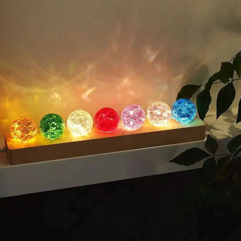 Crystal Colored Glaze Ball Luminous Dragon Beads Glass Decoration Sphere Creative Gifts Astronomy Souvenirs Home Decor Ornament