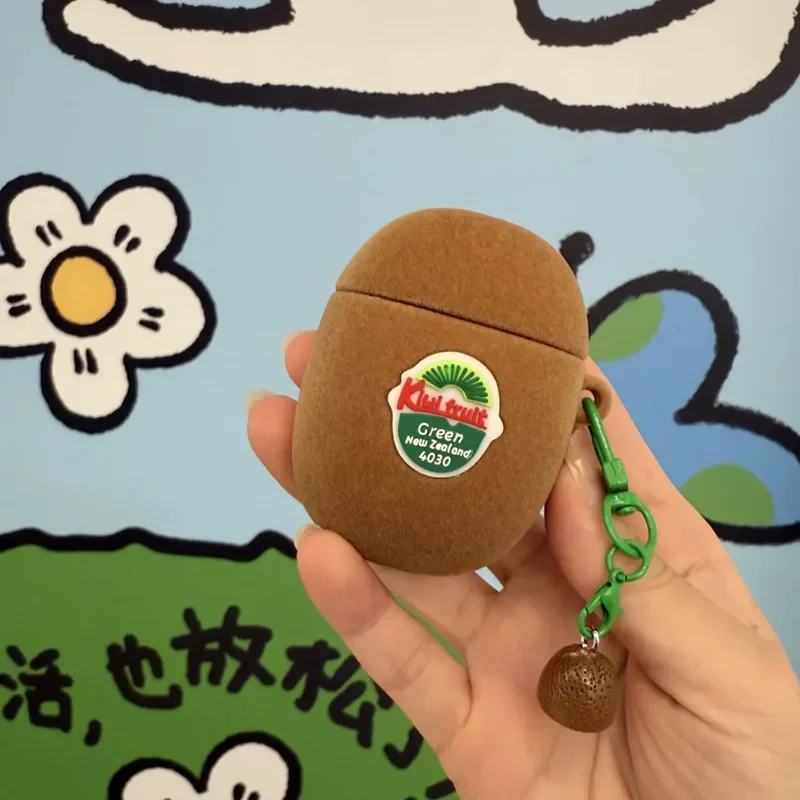Kiwifruit Earphone Case For Samsung Buds3 Pro Creative Simulation Earbuds Cover Protective Case Flocking Soft Shell Silicone