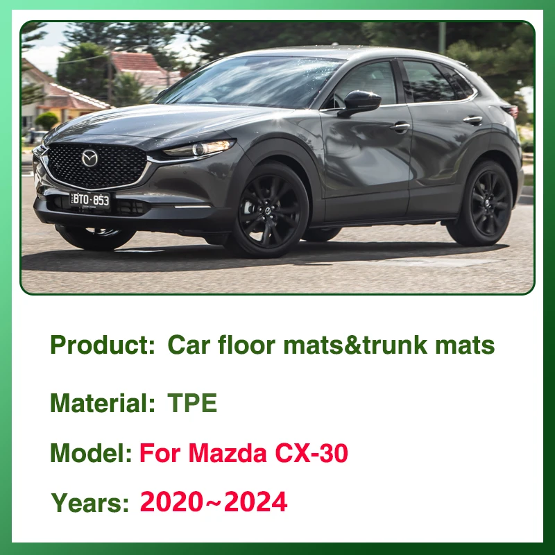 TPE Car Floor Mats For Mazda CX30 Accessories 2021 2020~2024 CX-30 CX 30 Waterproof Leather Mud Carpet Foot Pad Full Rug Tappeto