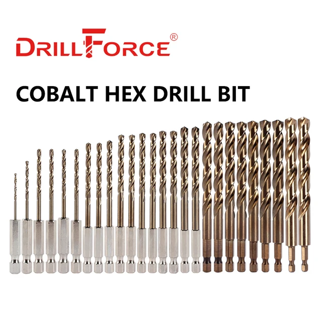 Wiertła sześciokątne Drillforce Cobalt HSSCO M35 Twist Szybkowymienne narzędzia udarowe do blachy żeliwnej ze stali nierdzewnej