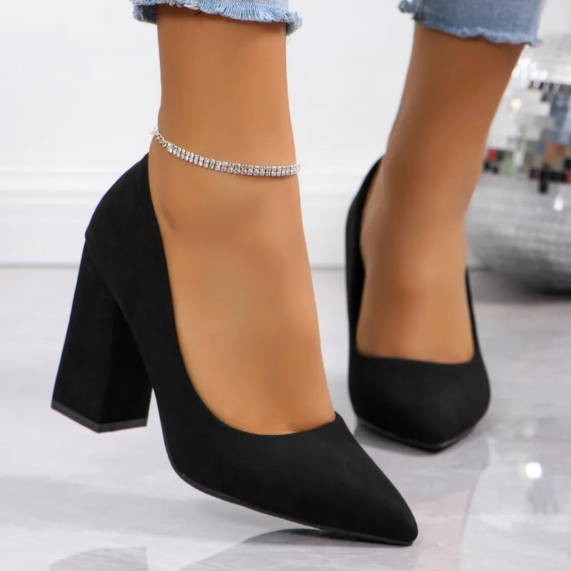 2024 Hot Sale Shoes for Women Shallow Women\'s High Heels Fashion Solid Office and Career Sexy Pointed Toe Heels Women Zapatos