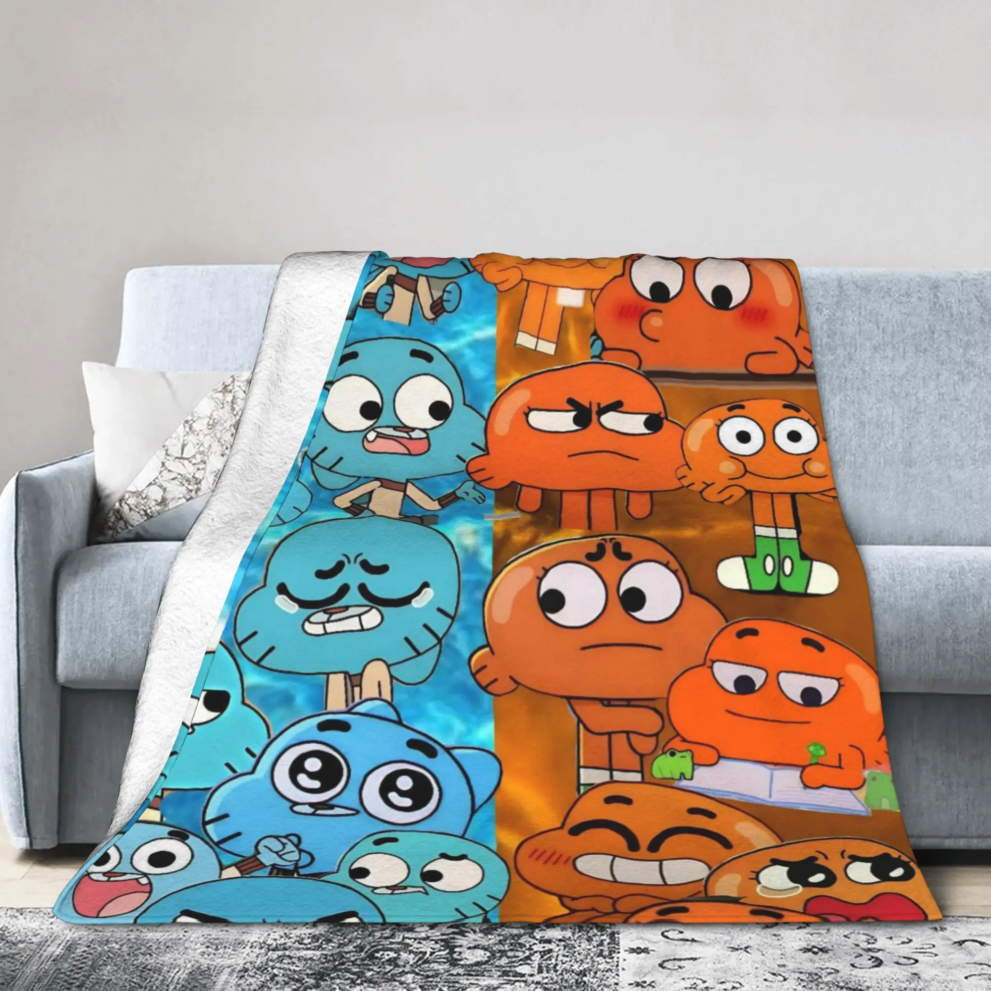 Gum Ball Darwins Blanket Amazing World Of Gum Ball Fuzzy Awesome Soft Throw Blanket for Coverlet Decoration