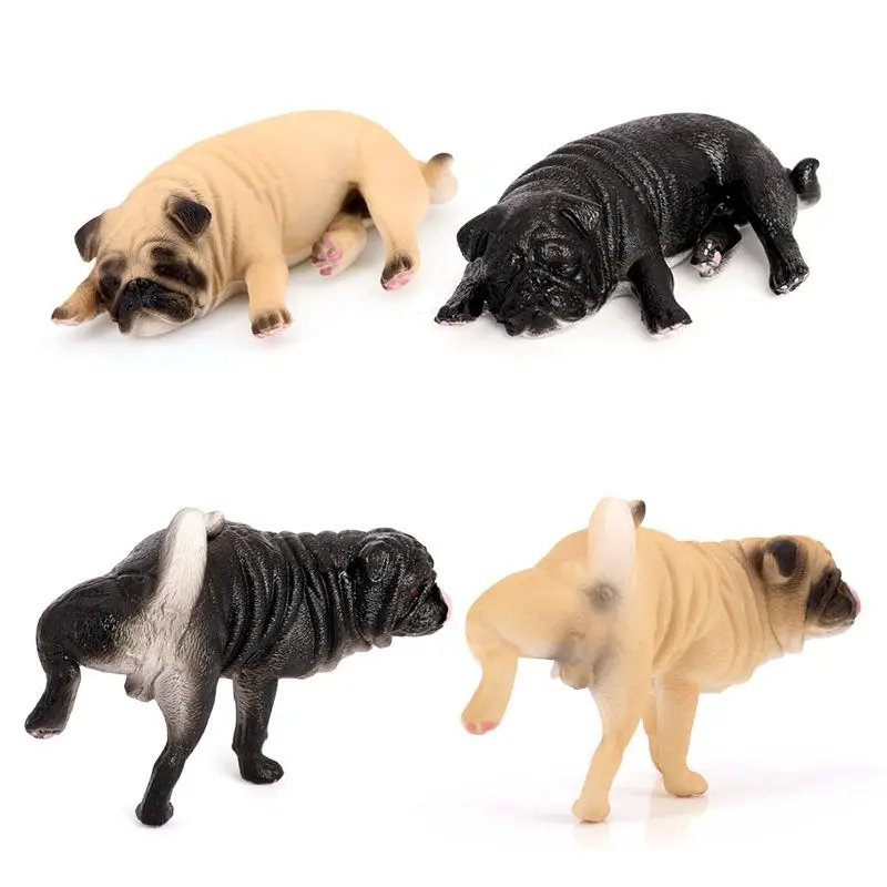 Simulation Pug dog model sleeping Pug dogs urinating shape puppy ornament desktop decoration