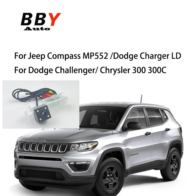 License Plate Camera For Jeep Compass MP552 Dodge Charger LD Challenger Chrysler 300 300C RCA Rear View camera