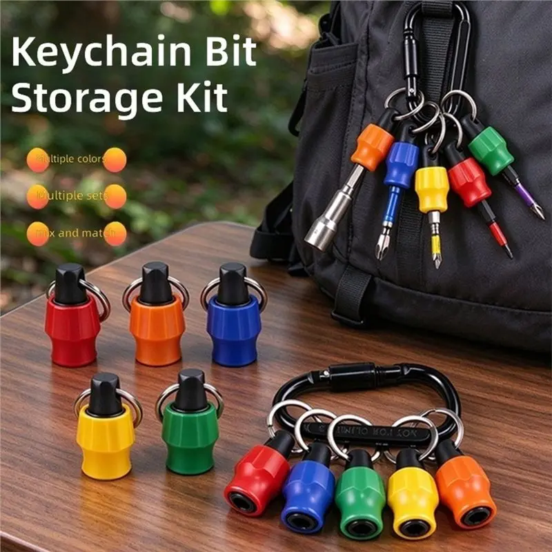 IALJ-5Pcs Bit Holder Key Chain 1/4