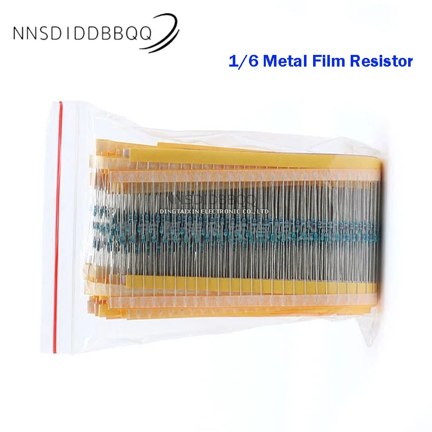 

1/8W=1/6W DIP Metal Film Resistor 1% Five Color Ring 0.125W 130 Full series value, total 2600pcs