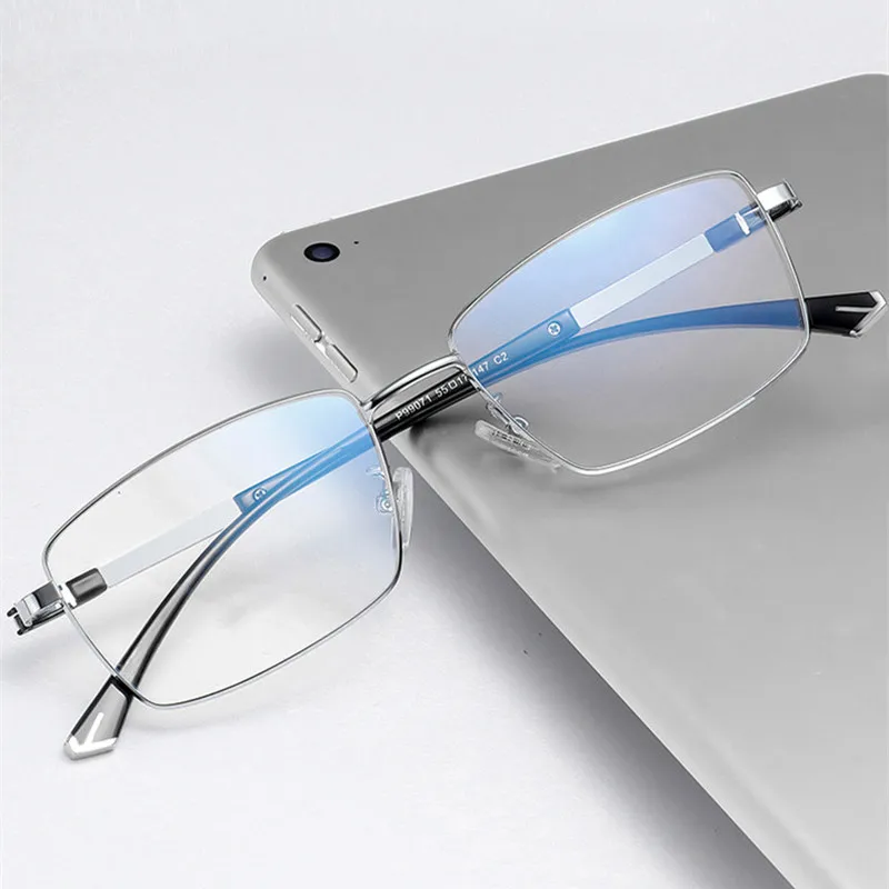 9069 Brand Design Metal Double Beam Eyeglass Frame Vintage Glasses For Man Anti Blue Ray Photochromic Sunglasses Optical Eyewear