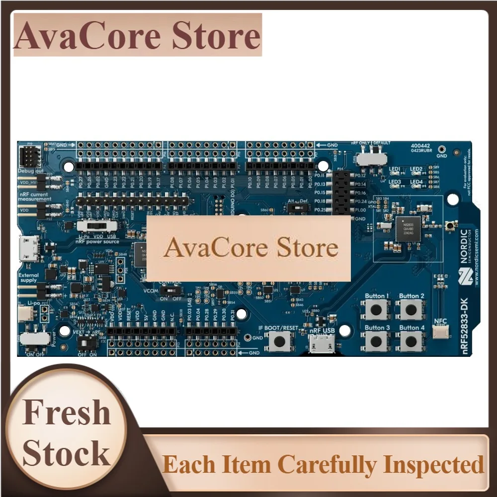 AvaCorenRF52833-DK Bluetooth Low Energy Development Kit For The NRF52833 SoC Support Bluetooth Mesh, NFC, Thread And Zigbee