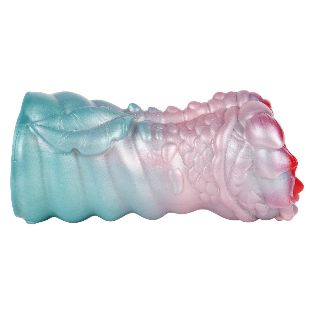 SHAZ Monster Male Masturbator Pocket Pussy Stroker with Heavy Fleshy Folds Ribbed Petal Entrance Deep Textured Tunnel Adult Toy 3