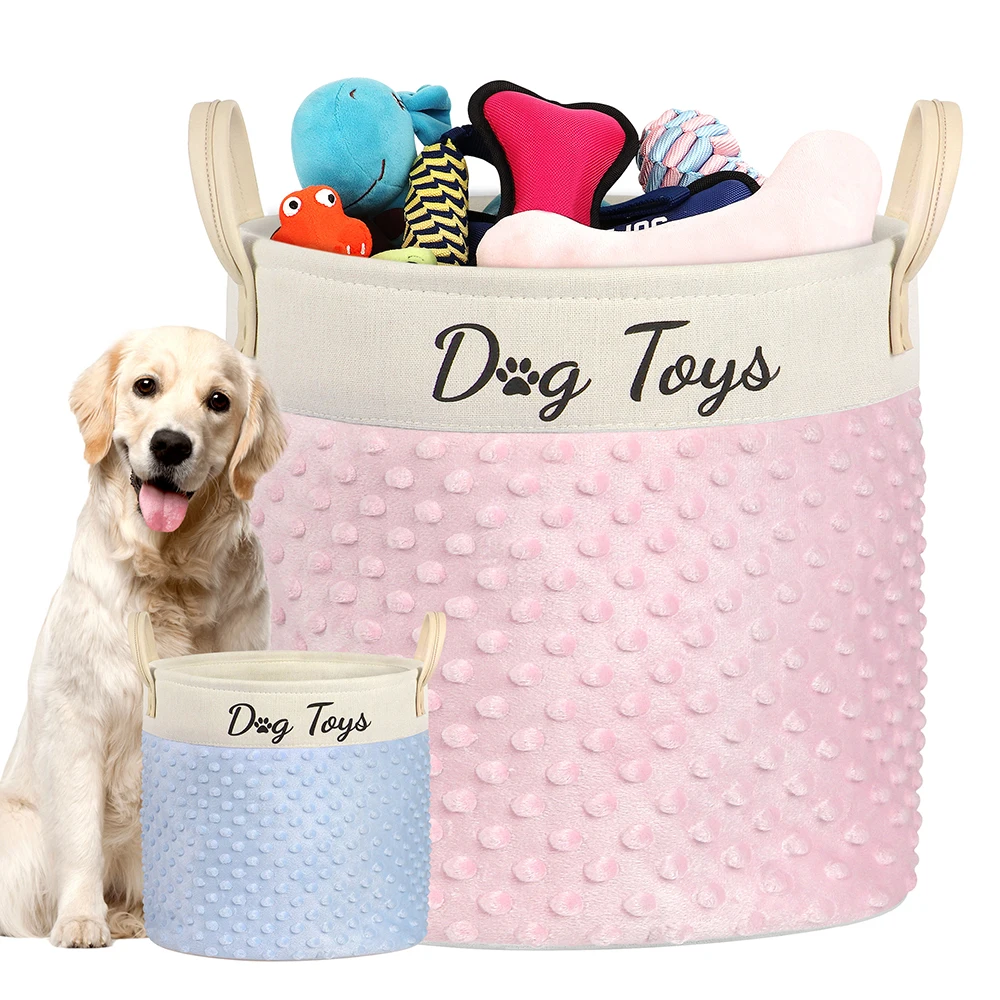 Dog Toy Storage Basket Foldable Dogs Box Bag Collapsible Pet Puppy Organizer Baskets For Toys Clothes Accessories Pet Supplies